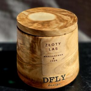Złoty Las – naturalna świeca sojowa Mandarynka & Cedr pojemniku MONOLITH No.1
